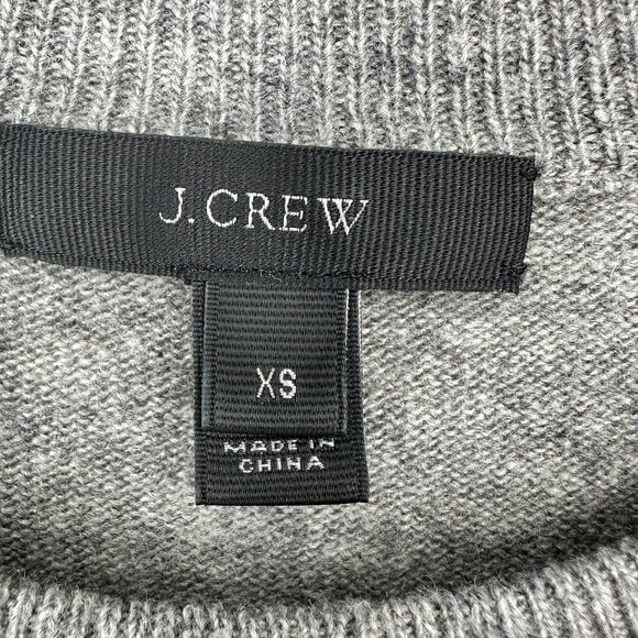 J.Crew XS Gray Wool Blend Sweater Ruffle Sleeve Pullover Feminine Maximalist - Picture 4 of 6